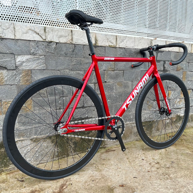 Xe đạp fixed gear TSUNAMI SNM100 cơ bản - Màu đỏ