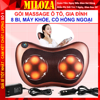 Gối Massage Hồng Ngoại 8 Bi - Gối Massage - 2 Chiều Cao Cấp, Gối Mát Xa Cổ Vai Gáy - Máy Khỏe, Êm Ái