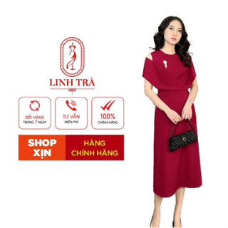  Đầm Trung Niên Linh Trà   LT652   từ 45-75kg thiết kế sang trọng Đầm tặng mẹ tặng bà Đầm đi tiệc   LINHTRA   
