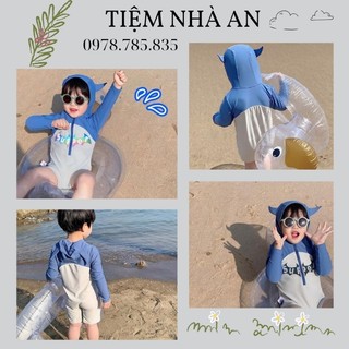 Bộ đồ bơi hình super xanh cho bé trai , bộ đồ bơi liền thân chất co giãn cho bé