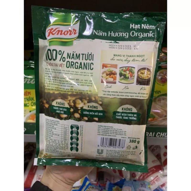 Hạt nêm nấm hương knorr Organic chay mặn đều dùng được