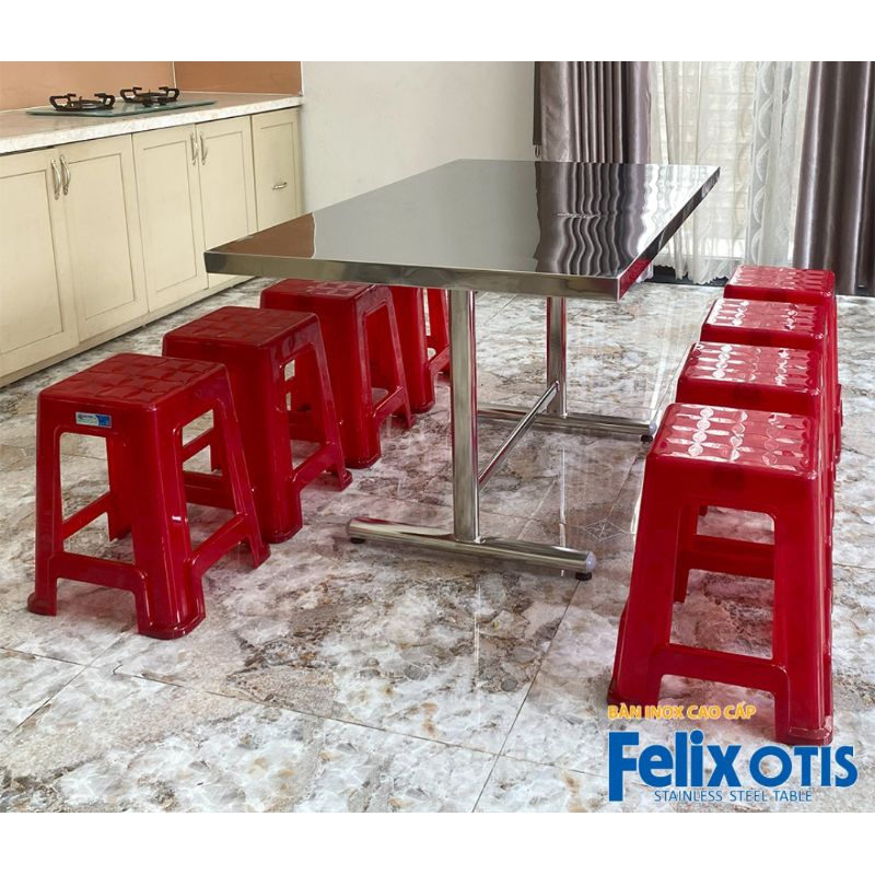 Bàn inox xếp gọn FELIX OTIS 70×120 cm( Qui Phúc)