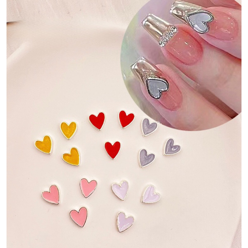 charm tim màu trang trí móng loại mới
