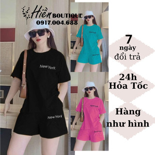 Bộ thun nữ bigsize nhiều màu, set đồ nữ áo thun quần đùi cùng màu cá tính năng động