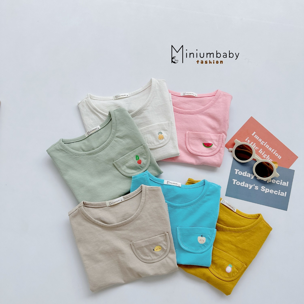 Áo thun cộc tay cho bé trai,gái kiểu dáng unisex, quần áo trẻ em ngắn tay mùa hè miniumbabyfashion chất cotton A1608