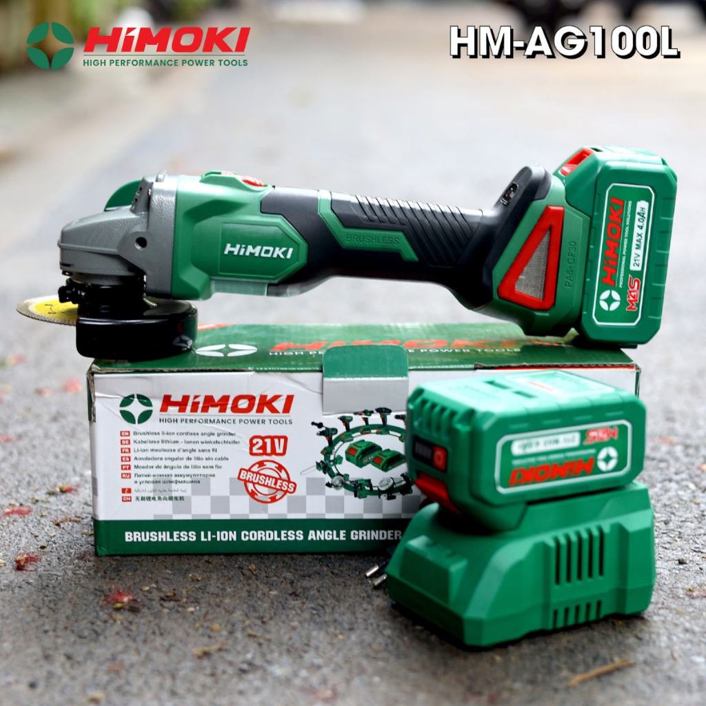 Máy cắt cầm tay Himoki HM-AG100L Không chổi than - Máy Mài pin Himoki 2 pin 10 cell mạch 4 mosfet