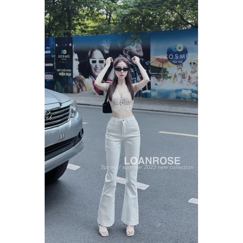 Quần jean ống loe hack dáng