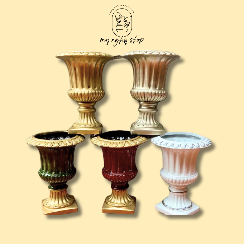 Bình hoa composite,Mỹ nghệ shop, decor, trang trí, quà tặng sinh nhật, tân gia, bình hoa giả, cao cấp mã cúp 27 bao vỡ
