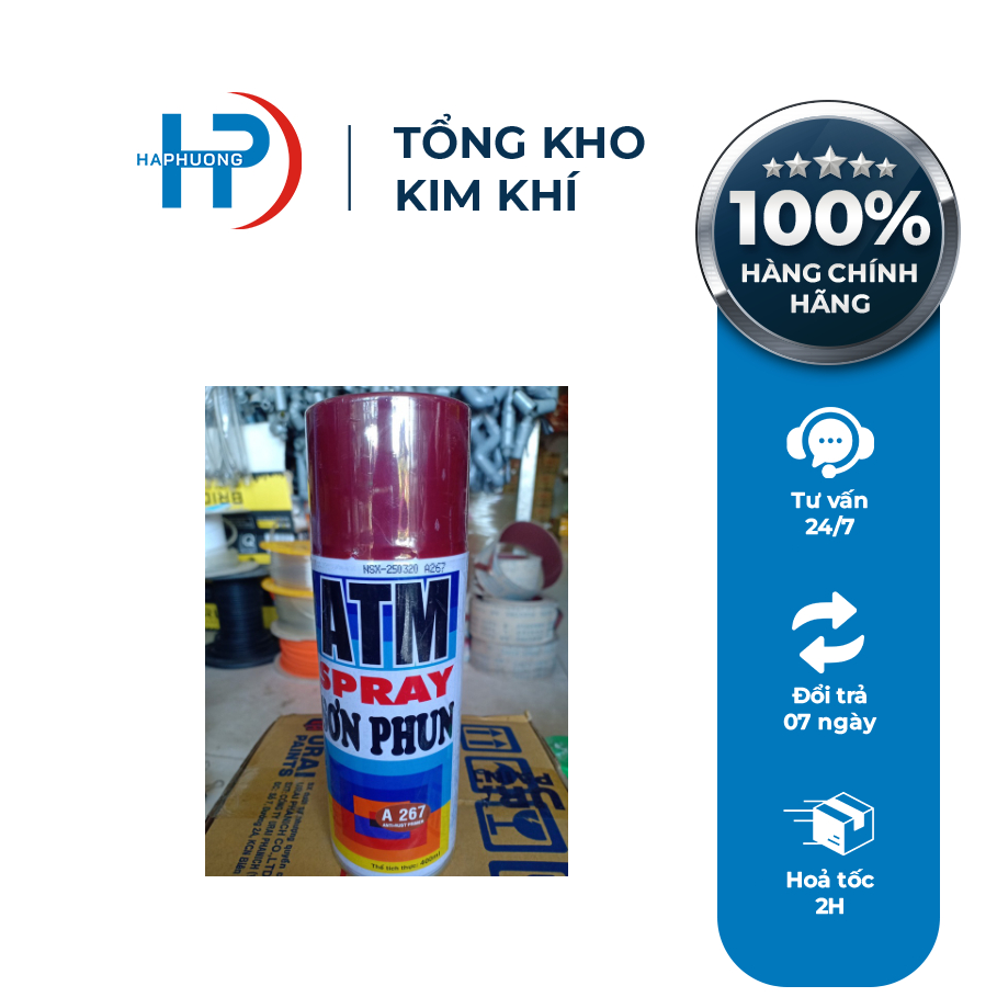 Sơn xịt ATM cầm tay đủ màu tiện lợi - Sơn Xịt Nhanh Khô - Tổng kho kim khí điện nước Hà Phương