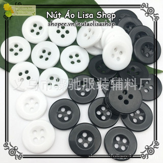 Set 50 chiếc nút áo sơ mi cơ bản 4 lỗ cơ bản , nút áo sơ mi, nút áo Lisashop