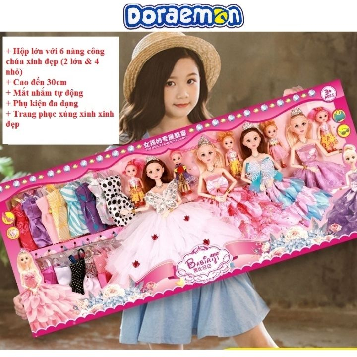 Đồ chơi bé gái búp bê Barbi công chúa Elsa hộp quà tặng cho bé
