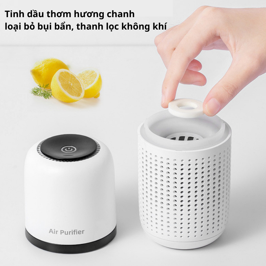 Máy lọc không khí ô tô Air Purifier ion âm khuếch tán hương thơm đa năng