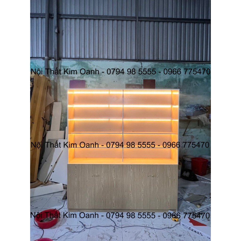 TỦ KỆ TRƯNG BÀY NHỰA ĐÀI LOAN SẴN LED SIÊU ĐẸP - FREESHIP