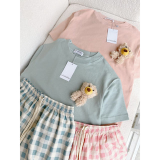 𝗛𝗮̀𝗻𝗴 𝗰𝗵𝗶́𝗻𝗵 𝗵𝗮̃𝗻𝗴 Bear Set cộc áo cotton siêu đẹp đính gấu, quần caro Viscose mát lạnh O.N WORKSHOP