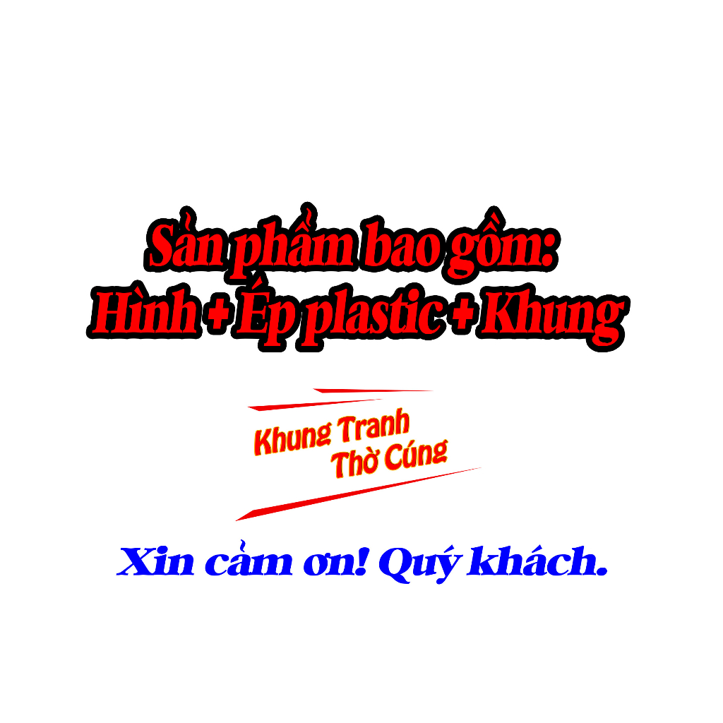 Hình thờ, Tranh treo, để bàn, Chuẩn Đề Vương Bồ Tát + gồm Khung + ép plastic đầy đủ kích thước