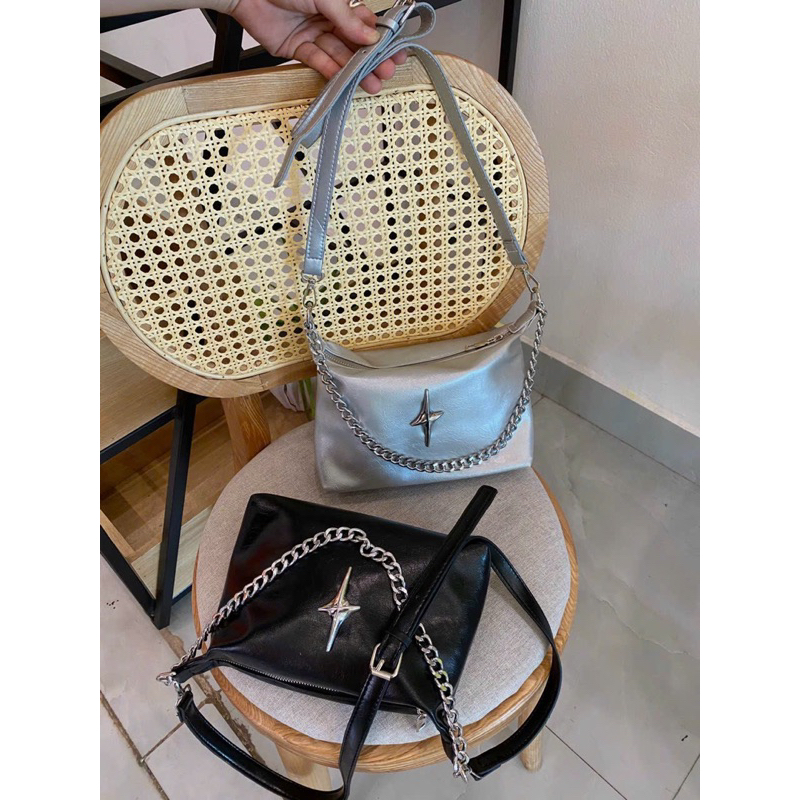 Túi Xách Nữ Pha Dây Xích, Túi Nữ Kẹp Nách Đeo Chéo Thời Trang