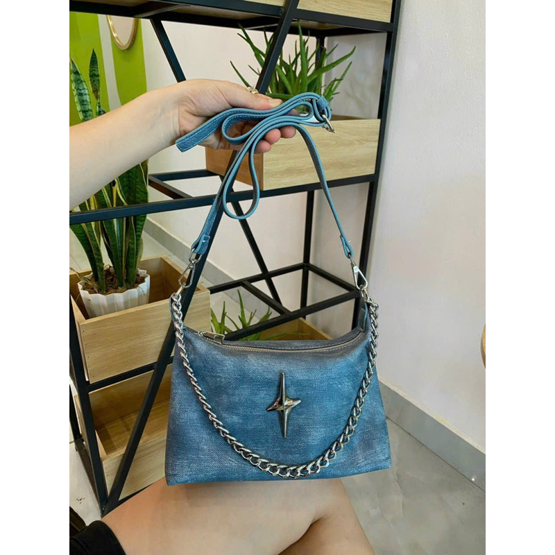 Túi Xách Nữ Pha Dây Xích, Túi Nữ Kẹp Nách Đeo Chéo Thời Trang