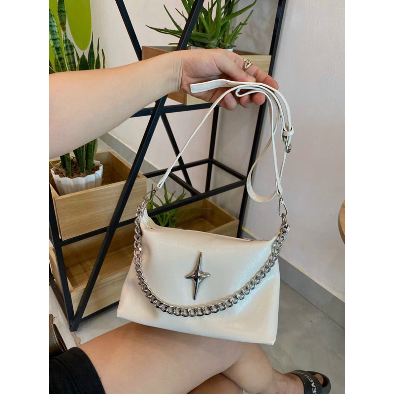 Túi Xách Nữ Pha Dây Xích, Túi Nữ Kẹp Nách Đeo Chéo Thời Trang