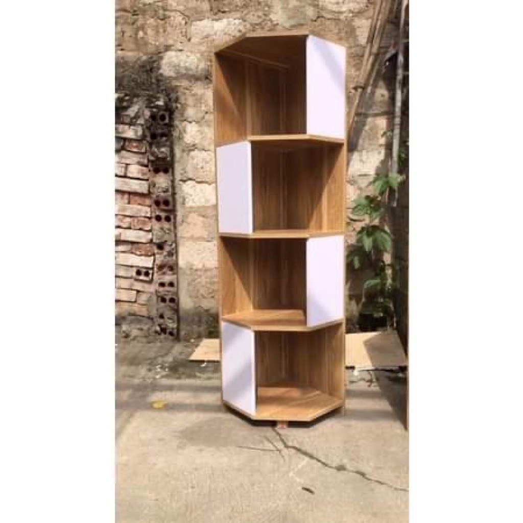 Kệ Góc Tường Ngũ Giác 4 Tầng Đa Năng tiện ích trang trí nội thất hiện đại kích thước 120x24x24
