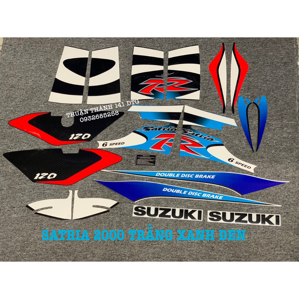 TEM XE SATRIA 2000 - ĐẦU DẸP ĐỦ MÀU