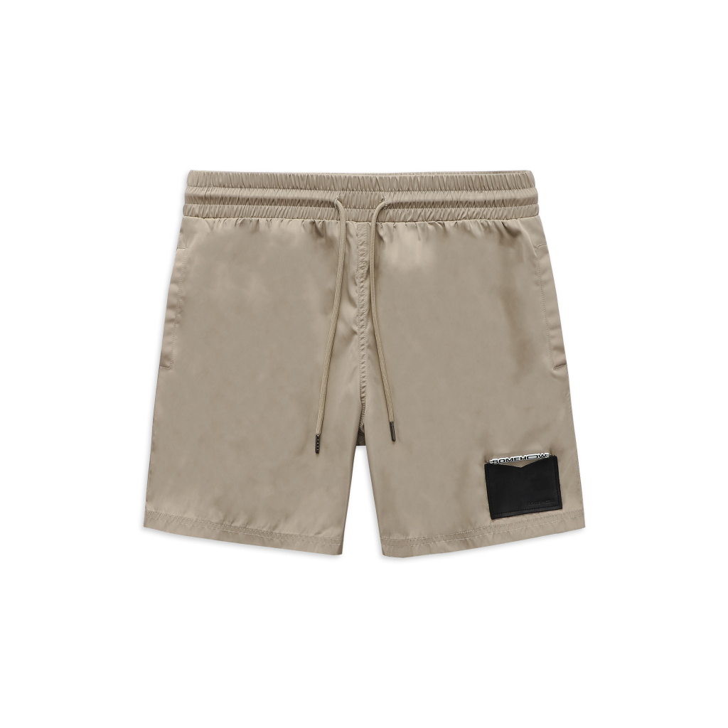 Set Nam White T-shirt With Brown Short, Chất Vải Áo Cotton, Quần Dù Gió Thoải Mái, SB0018, SOMEHOW