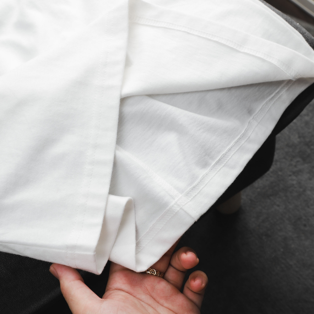 Set Nam White T-shirt With Brown Short, Chất Vải Áo Cotton, Quần Dù Gió Thoải Mái, SB0018, SOMEHOW