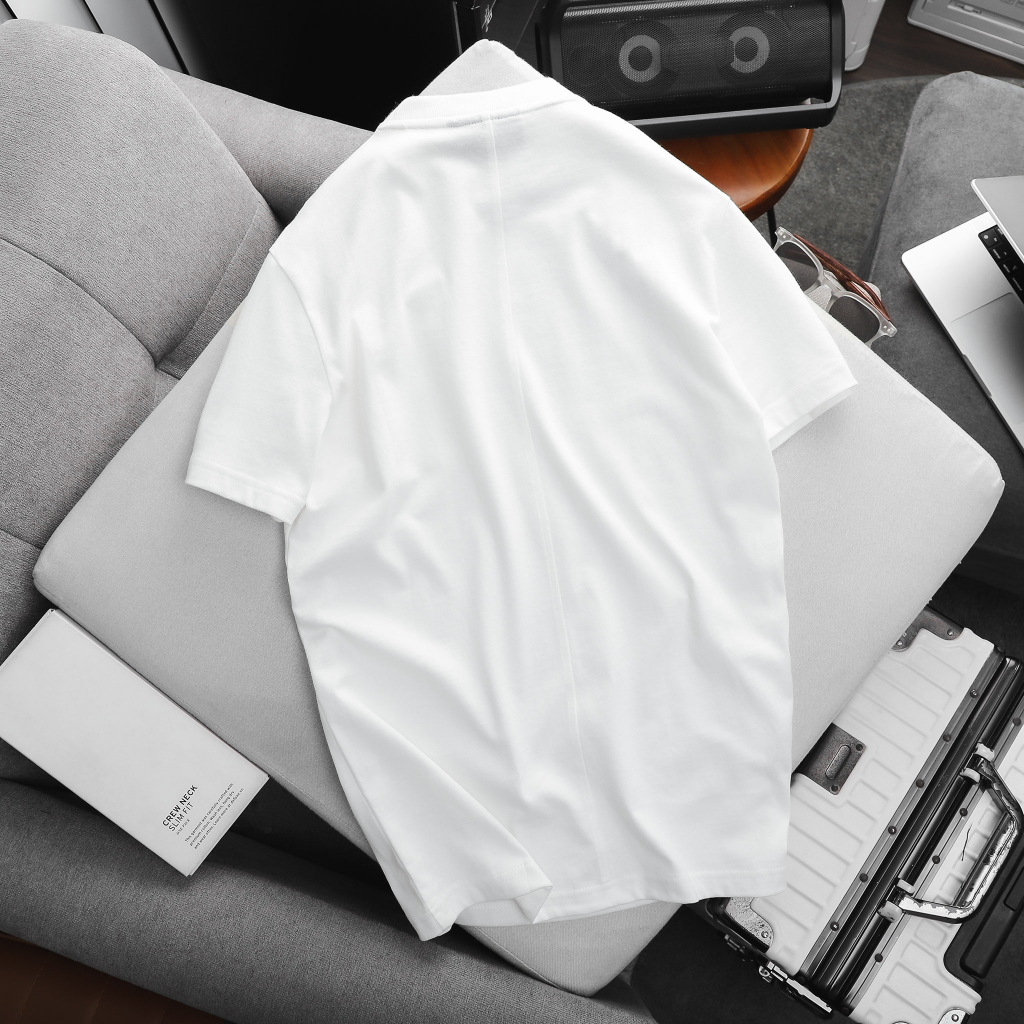 Set Nam White T-shirt With Brown Short, Chất Vải Áo Cotton, Quần Dù Gió Thoải Mái, SB0018, SOMEHOW