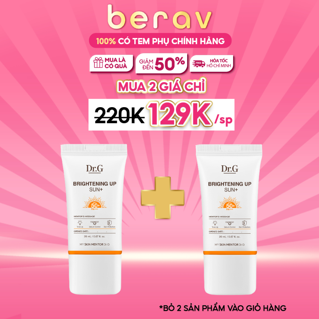 [MINISIZE 20ML] Kem chống nắng Dr.G Brightening Up Sun SPF 50PA+++ 20ml