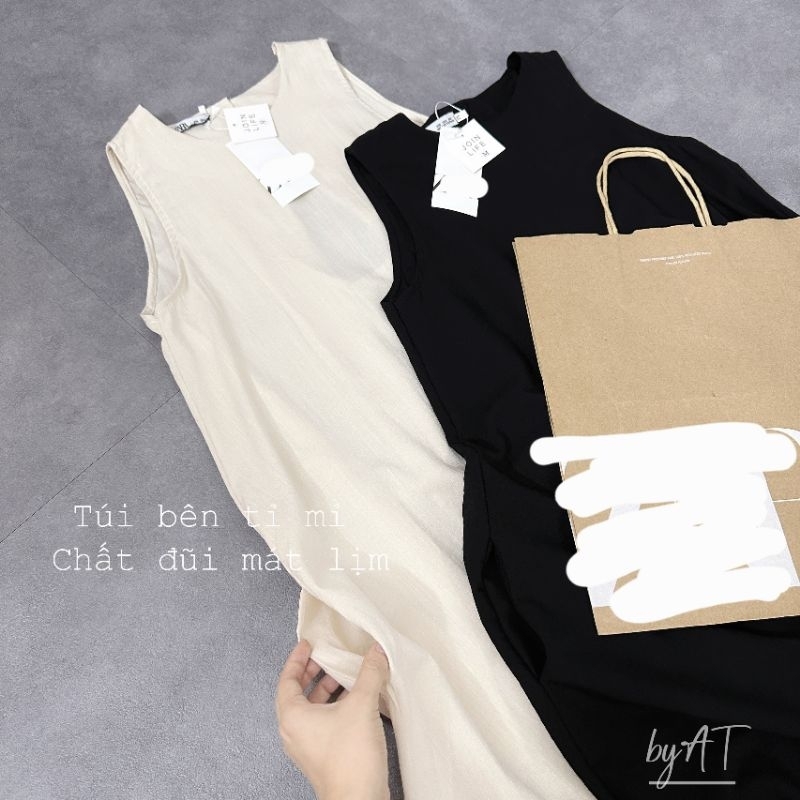 Đầm đũi dáng suông khoét lưng đi biển vnxk