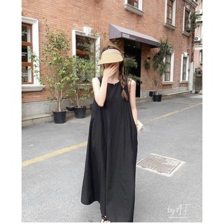 Đầm đũi dáng suông khoét lưng đi biển vnxk