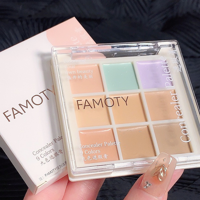 em che khuyết điểm 9 ô FAMOTY Concealer Palette 9 Colors