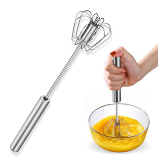 Dụng Cụ Đánh Trứng Bán Tự Động Mini Cầm Tay Inox 304, Cây Đánh Trứng Trộn Thủ Công Gia Đình Thép Không Gỉ