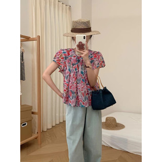 Áo babydoll hoa nhí dáng suông xinh, áo kiểu nữ