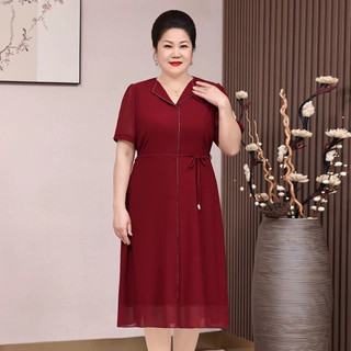 đầm suông trung niên cổ bâu cột eo bigsize (thời trang bigsize vicky.g - anitagreen) NQ823