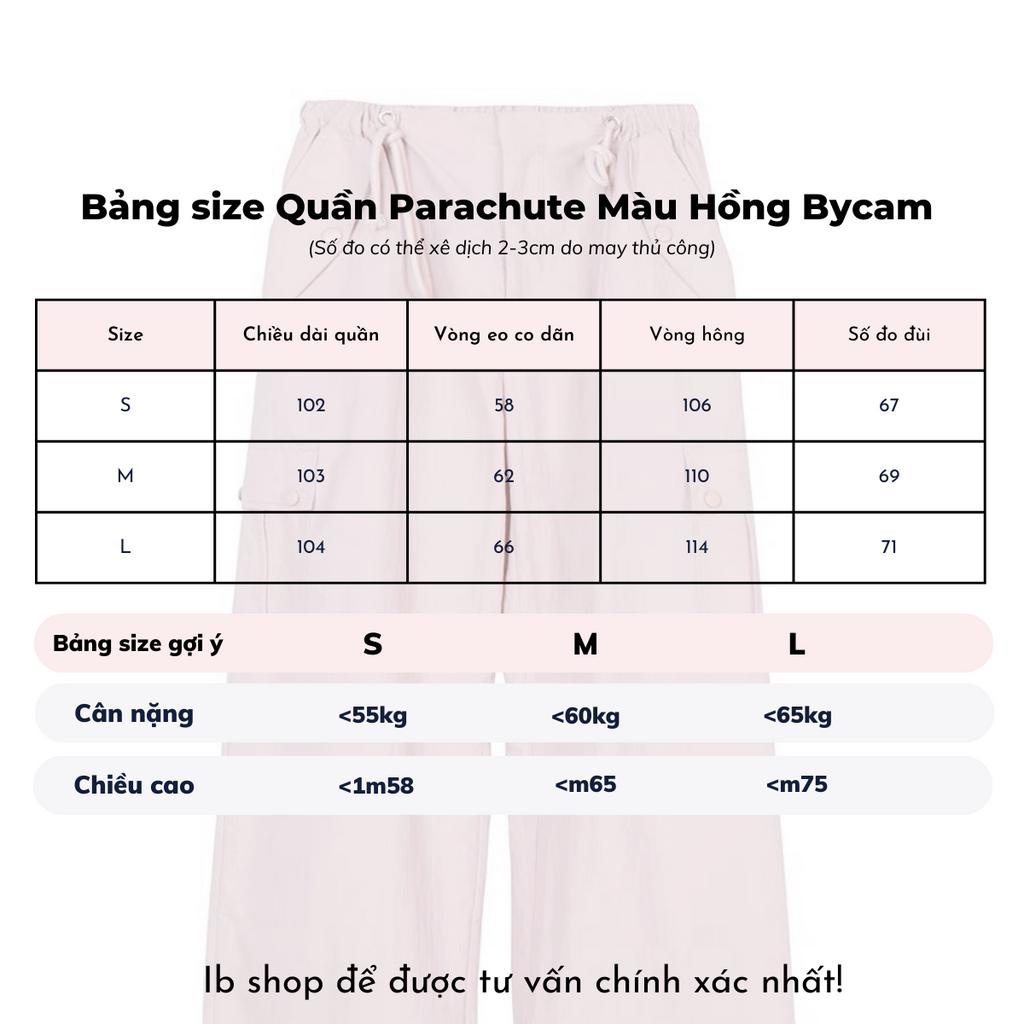 Quần Parachute Cargo màu hồng dây rút hồng 2023 𝘽𝙮𝙘𝙖𝙢, Áo croptop blackpink mic quần siêu đẹp tôn dáng QOX02