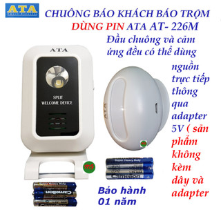 Chuông báo khách không dây DÙNG PIN ATA AT- 226M - cảm ứng hồng ngoại chuyển động kết hợp báo trộm