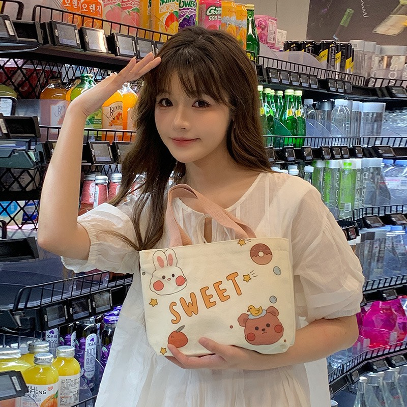Túi Vải Tote Họa Tiết Hoạt Hình Phong Cách Hàn Cho Nữ TUI3