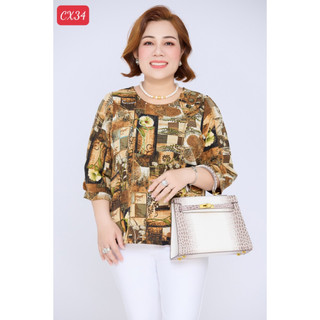 {Có bigsize} Áo nữ trung niên tay ngắn hàng cao cấp - áo quý bà có đính đá SUMYF ( mẫu mới về)