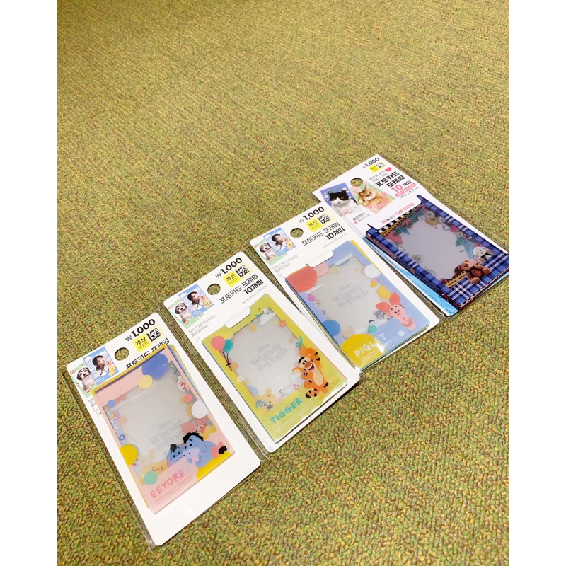 Photo card frame, ảnh thẻ thiết kế gấu pooh và những người bạn, hình gấu thỏ dễ thương - Daiso Hàn Quốc Nhật Bản