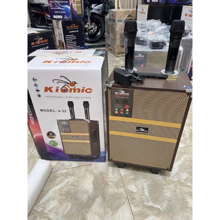 Loa kéo kiomic K32 được 2 míc không dây uhf
