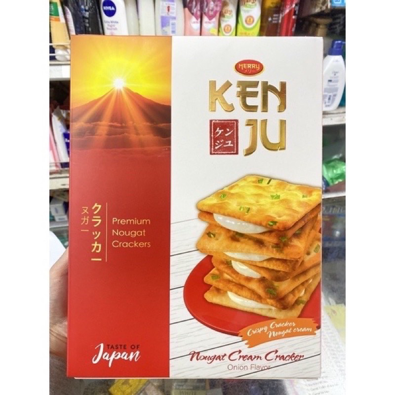 Bánh Quy Hành Nougat Kẹp Kem Kenju Richy Hộp 279g - Túi 186g