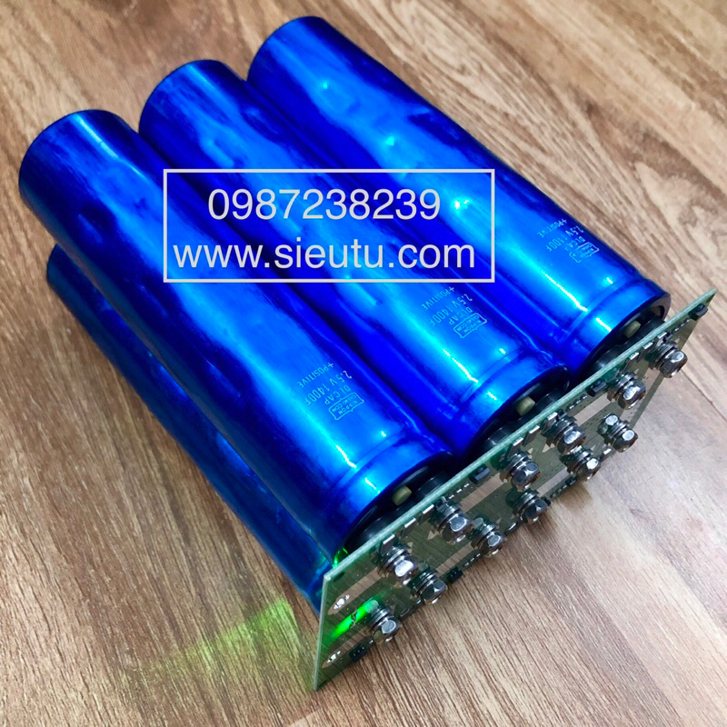 Siêu tụ điện 1400F x 6 kèm mạch cân bằng điện áp