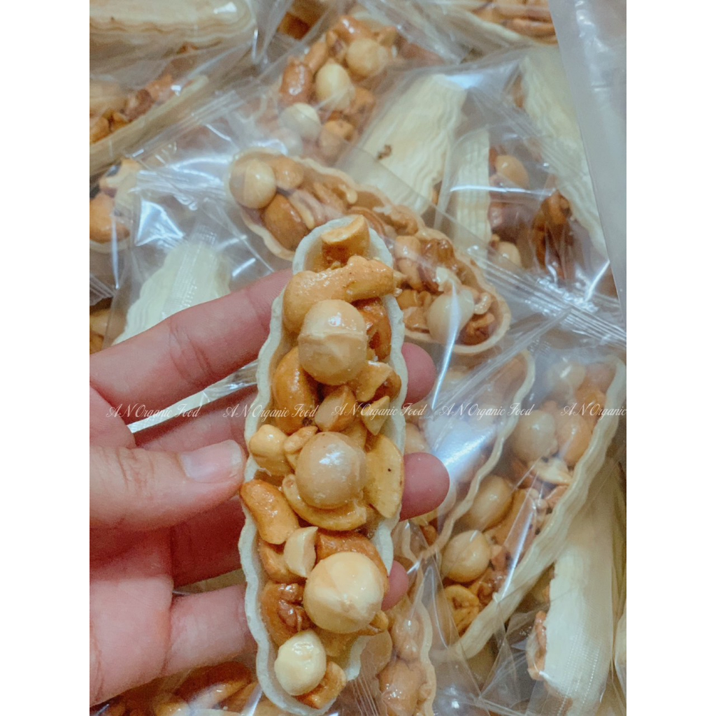 Bánh thuyền macca ăn kiêng hỗ trợ giảm cân không đường bánh hạt dinh dưỡng ngũ cốc bánh healthy chay AN Organic Food