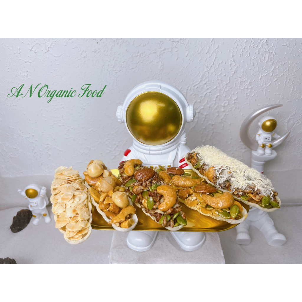 Bánh thuyền macca ăn kiêng hỗ trợ giảm cân không đường bánh hạt dinh dưỡng ngũ cốc bánh healthy chay AN Organic Food