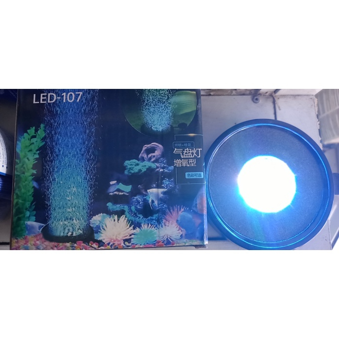 Dĩa sủi oxy có đèn Led cho bể cá cảnh thủy sinh Led 107 - 107mmx19mm