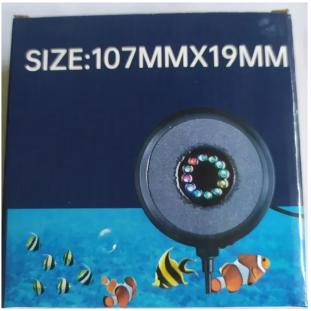 Dĩa sủi oxy có đèn Led cho bể cá cảnh thủy sinh Led 107 - 107mmx19mm