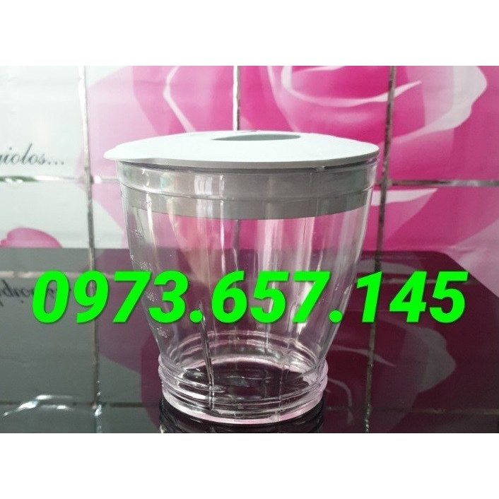 Cối nhỡ bằng nhựa kèm nắp dung tích 500ml, đường kính đáy cốc 8.3cm máy xay sinh tố kangaroo, Kim Cương, Sunhouse