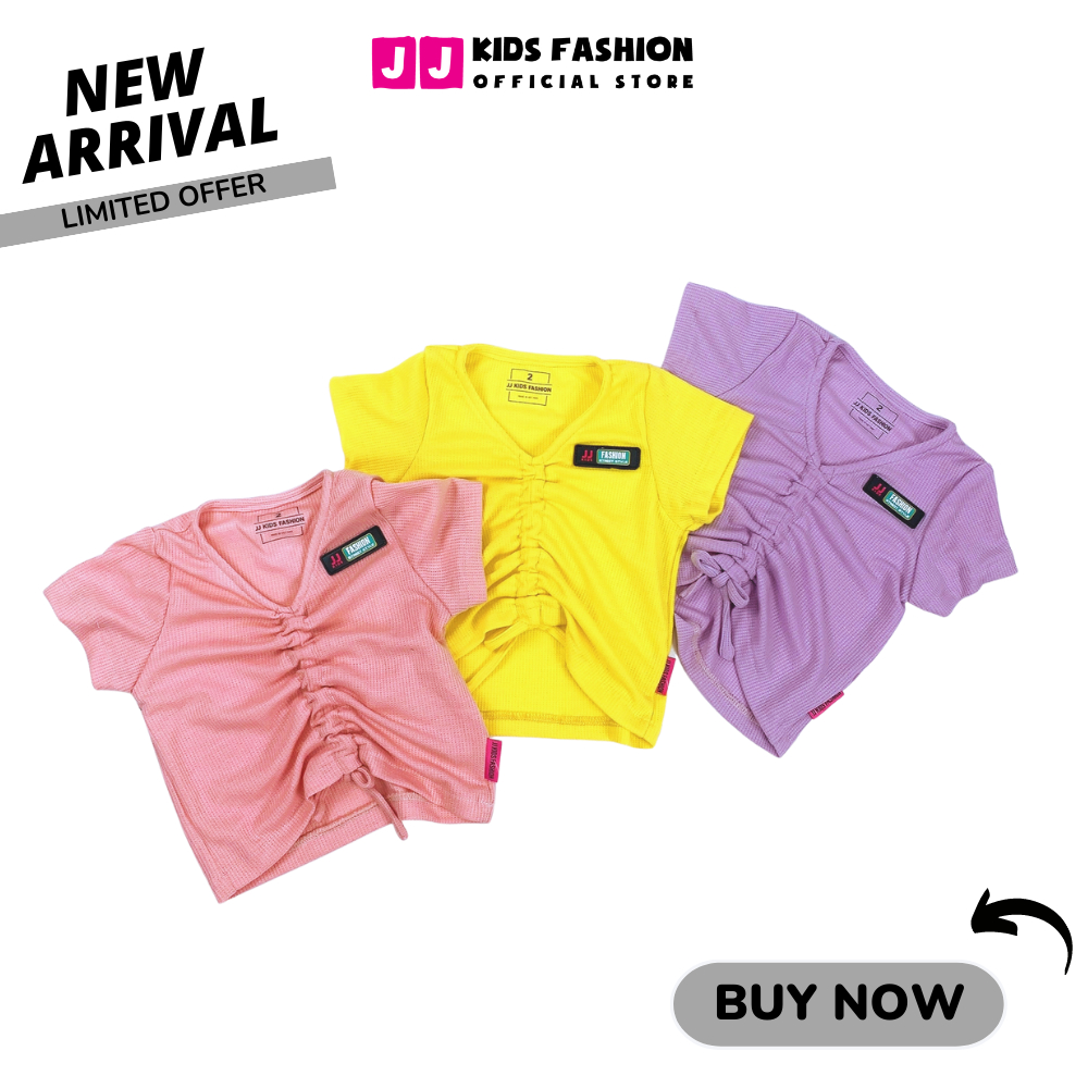 Áo thun bé gái croptop cho bé gái cao cấp cộc tay size đại - JJ Kids