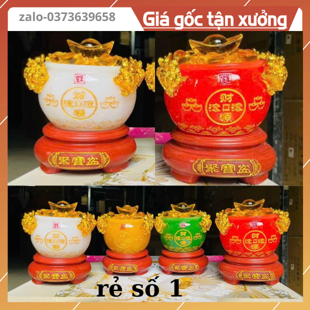Bát Tụ bảo chiêu tài chiêu lộc-Bát Vàng phong thuỷ nhiều màu-kt 18-21cm-hũ vàng thờ ban thần tài,thổ địa cao cấp,giá rẻ
