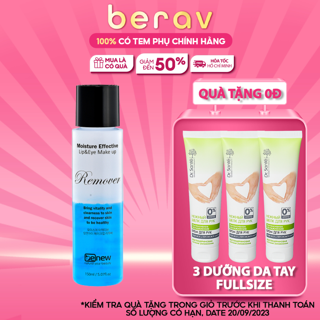 Nước Tẩy Trang 3IN 1 Siêu Sạch, Se Khít Lỗ Chân Lông Dưỡng Mềm Da Benew Makup remover Hàn Quốc ( 150ml/ Chai)